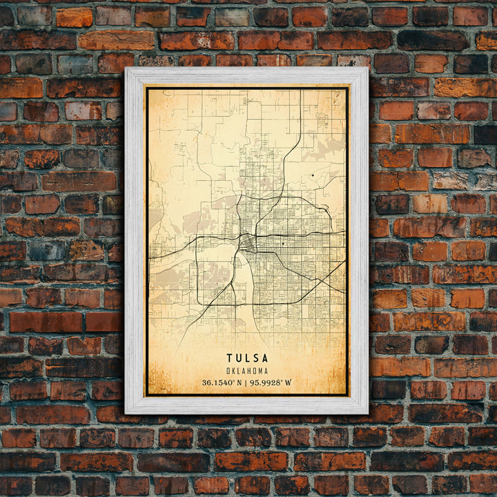 Tulsa Map Art - Oklahoma - Custom Tulsa City Streets Map Print -  University of Tulsa - Home Office Decor Tulsa Map Decor Oklahoma Wall Art