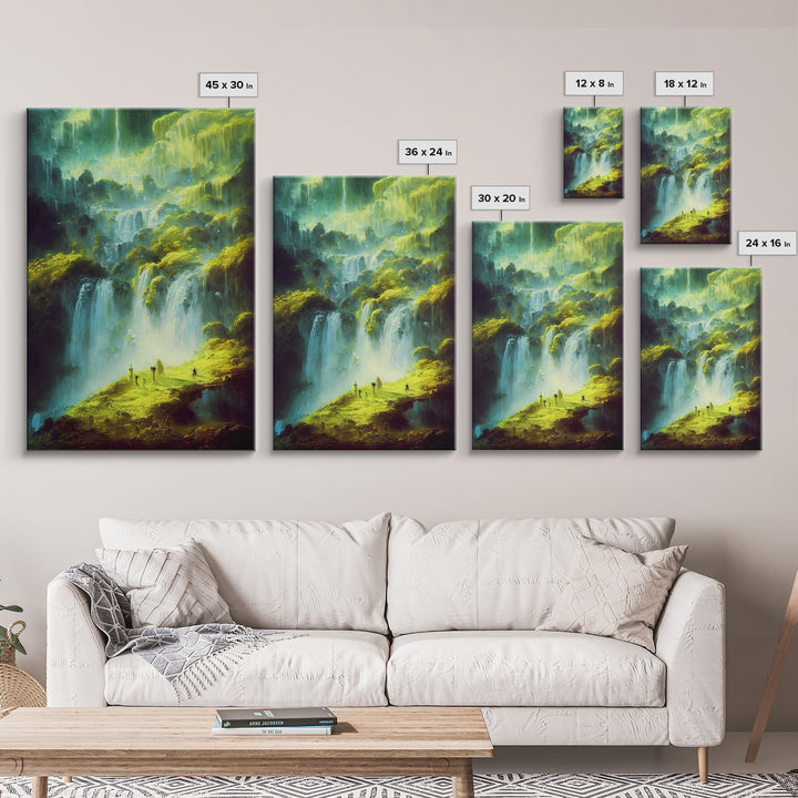 High Fantasy RPG concept art, Fantasy Landscape, Framed Canvas Print, Ready To Hang Framed Wall Art, Living Room Wall Decor