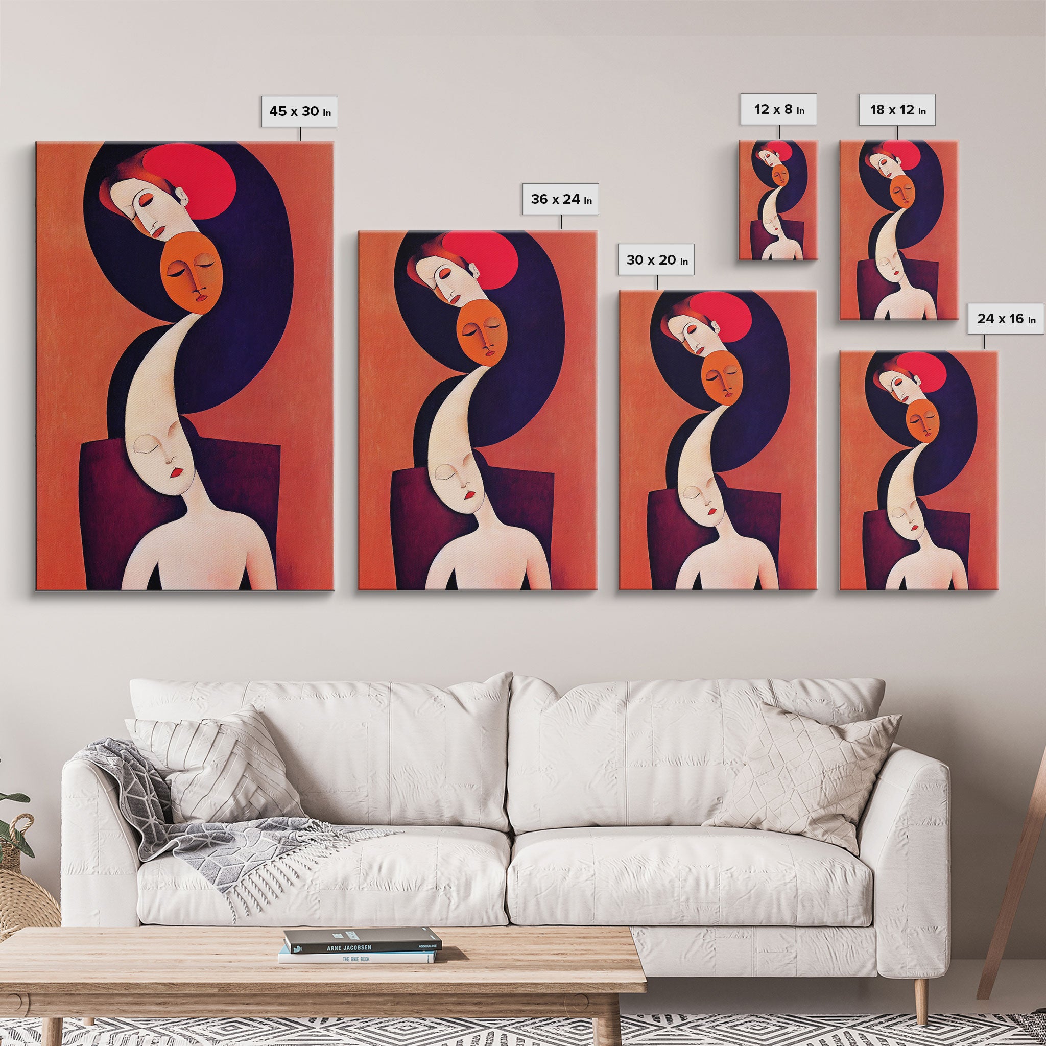 Dreaming Of You Cubism Woman Faces Abstract Fine Art Print, Wall Art Print, Wall Poster