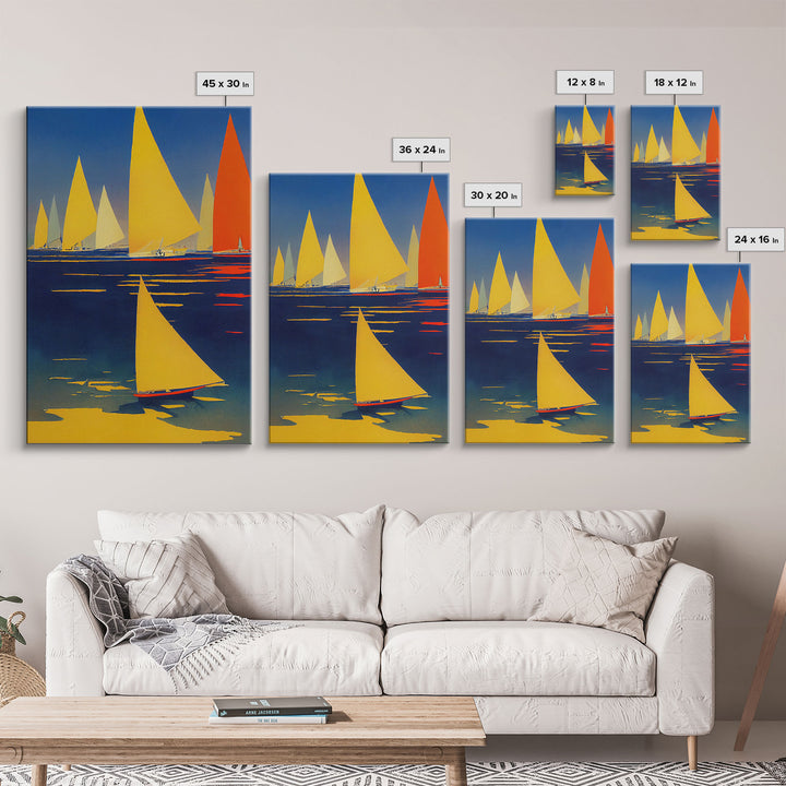 Nautical Wall Art, Sailboats On San Francisco Bay, Framed Canvas Print, Original Nautical Art, Nautical Canvas Art