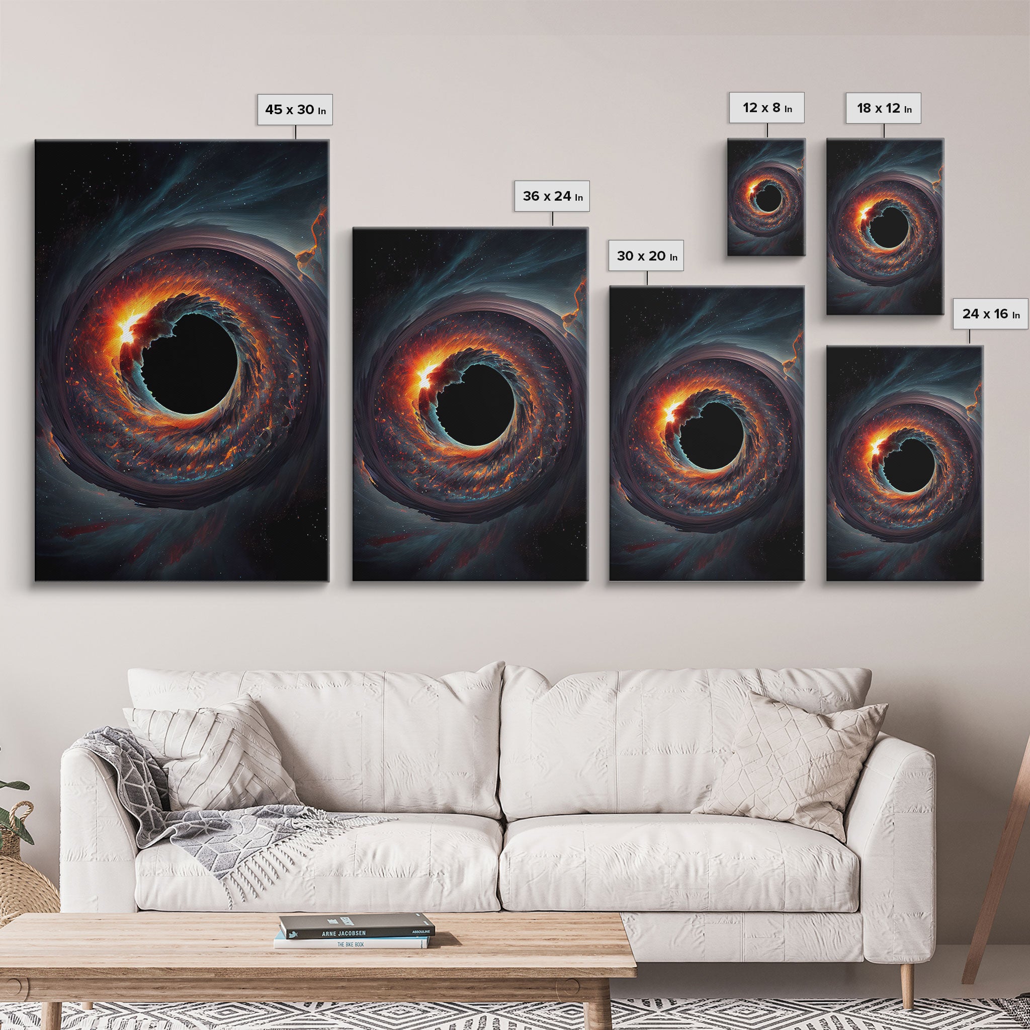 Eye Of the Storm, Galaxy art, framed canvas print, unique space decor