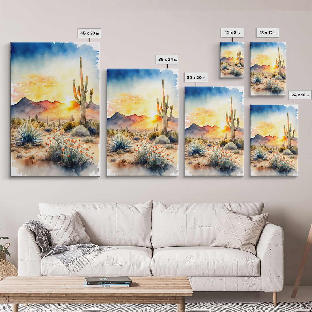 Arizona Desert canvas wall art Cactus print Farmhouse wall decor Nature wall art Wilderness Southwestern Wall Art Cactus canvas