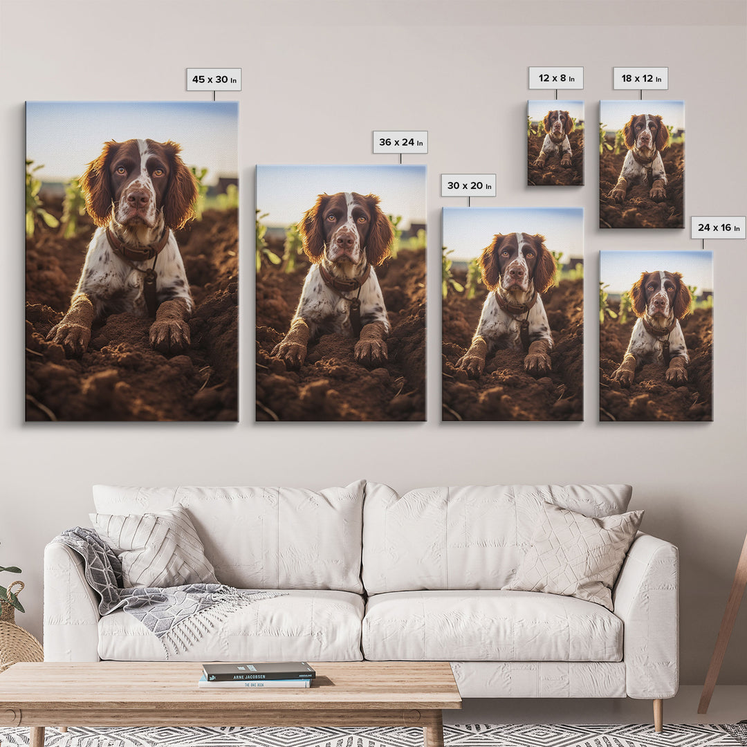 English Springer Spaniel Dog Wall Print, Farmhouse Wall Art, Wall Art, Framed Wall Art, Framed Canvas, Wall Print, Framed Wall Canvas