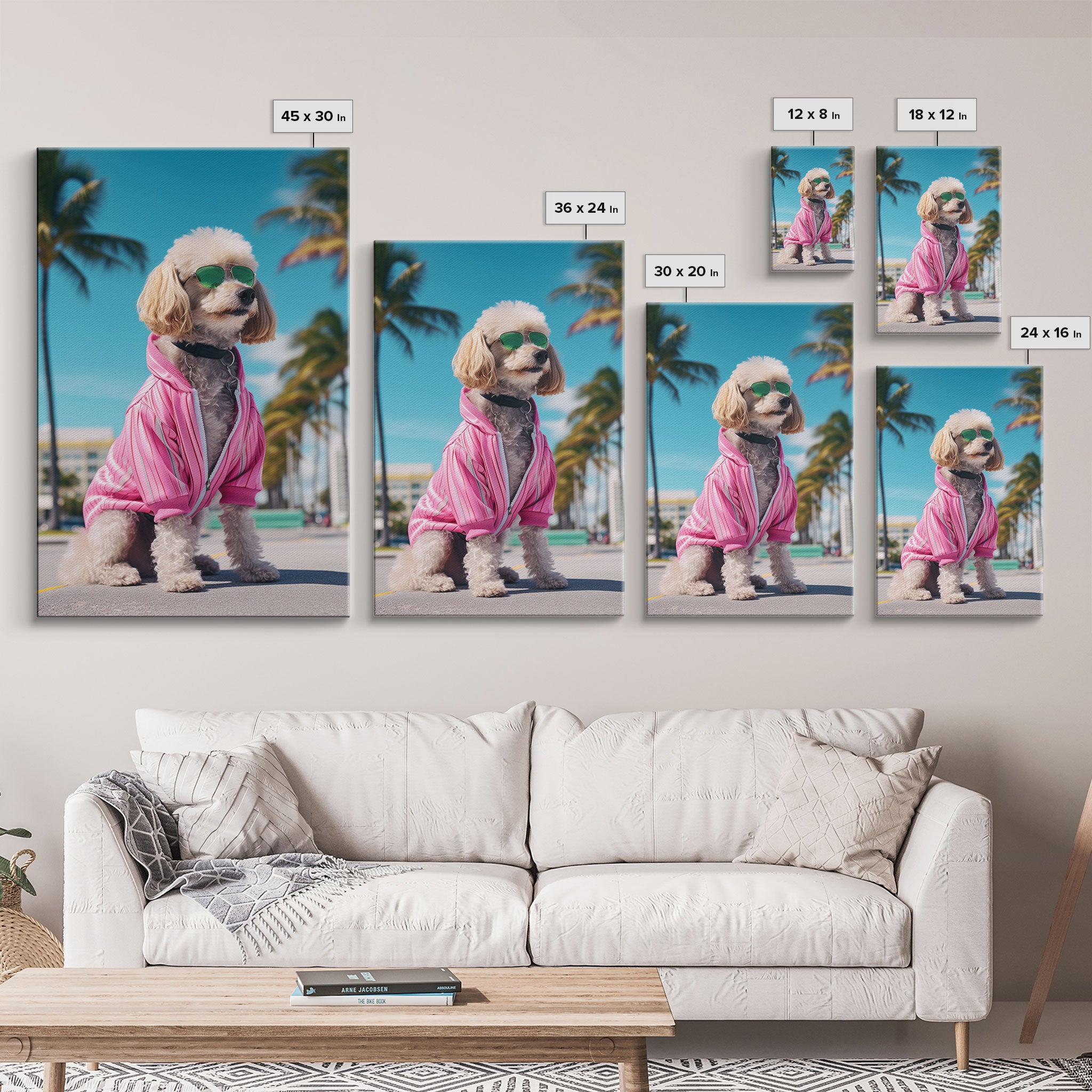 Shih Tzu In Sunglasses Pink Tracksuit Wall Print, Dog Portrait, Dog Art Print, Framed Wall Art, Framed Canvas, Wall Print, Wall Canvas