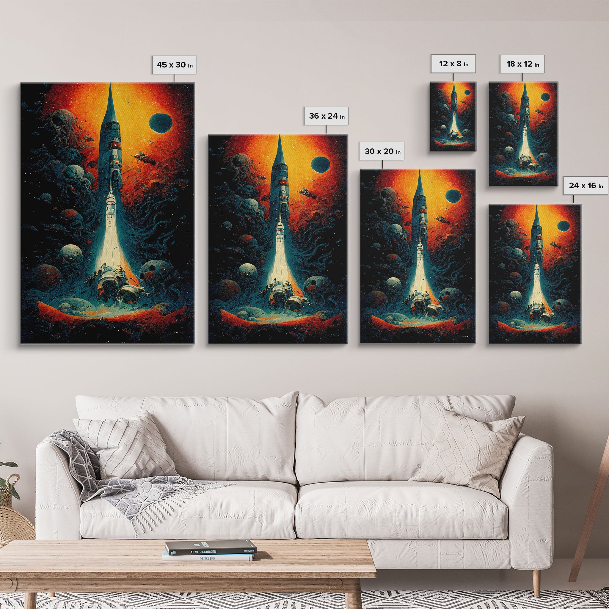 Cosmic Horror Space Exploration Poster Canvas Print, Scifi Wall Art, ready to hang wall art