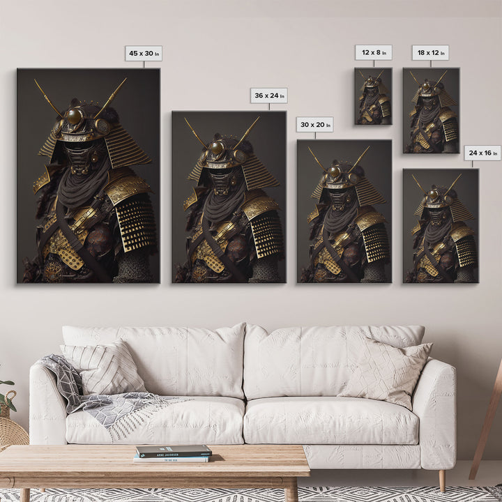 Samurai Japanese Art Ukiyo-e style Framed Canvas Print, Samurai Japanese Art Canvas Wall Art, Canvas Art Home Decor, Japanese Art Home Decor