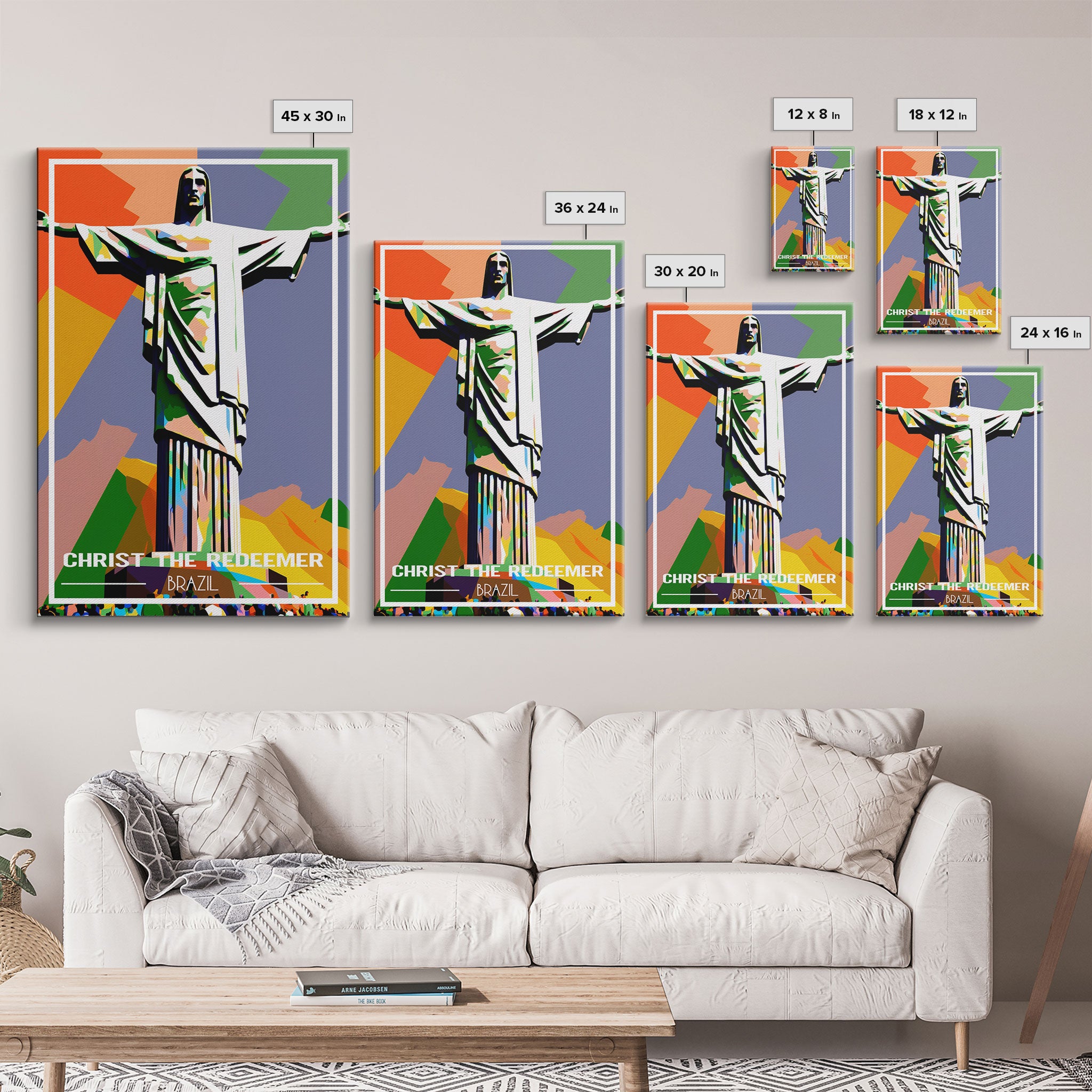 Brazil Travel Poster, Christ The Redeemer, Rio de Janeiro Wall Art, Travel Wall Print, Travel Poster, Travel Wall Art, Canvas Wall Print