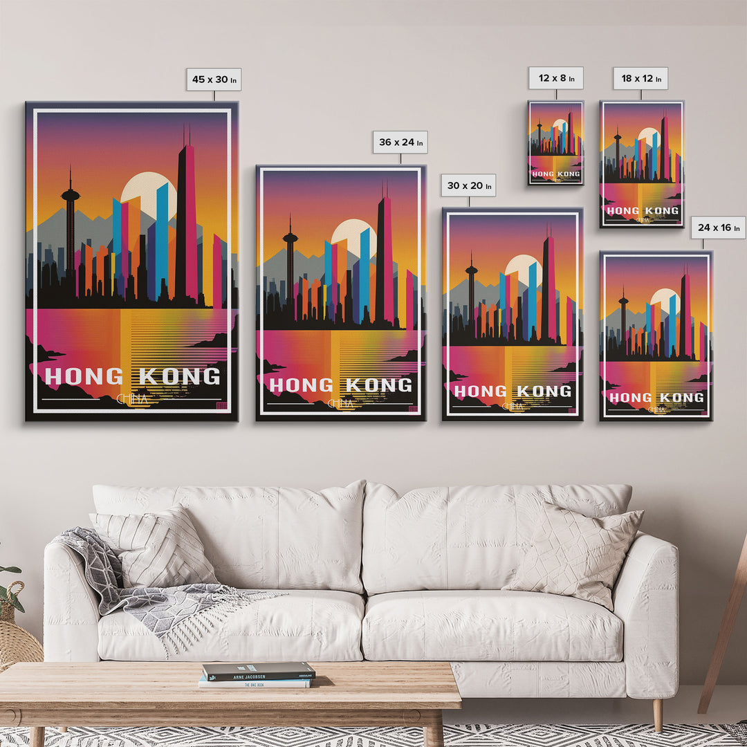 Hong Kong Poster, China Wall Art, Asia Wall Poster, City Art Print, Travel Wall Print, Travel Poster, Travel Wall Art, Canvas Wall Print