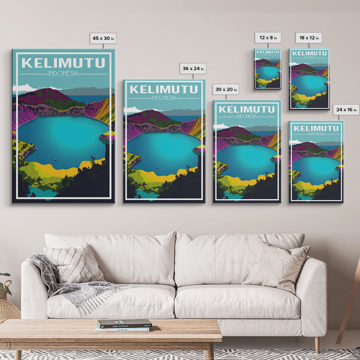 Kelimutu Wall Art, Indonesia Poster, Asia Wall Print, Volcano, Lake, Travel Wall Print, Travel Poster, Travel Wall Art, Canvas Wall Print