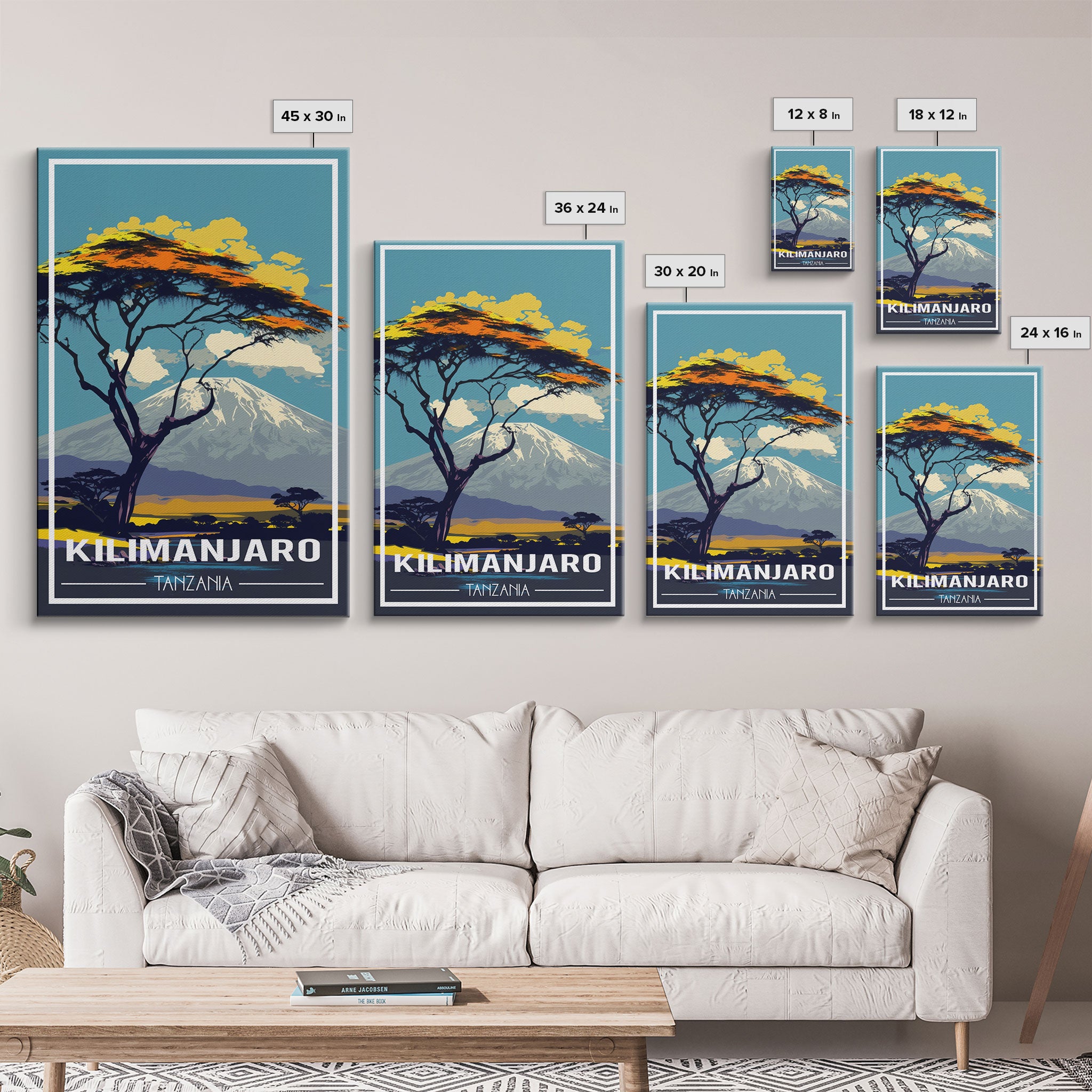 Mount Kilimanjaro Wall Art, African Poster, Tanzania Wall Art, Travel Wall Print, Travel Poster, Travel Wall Art, Canvas Wall Print