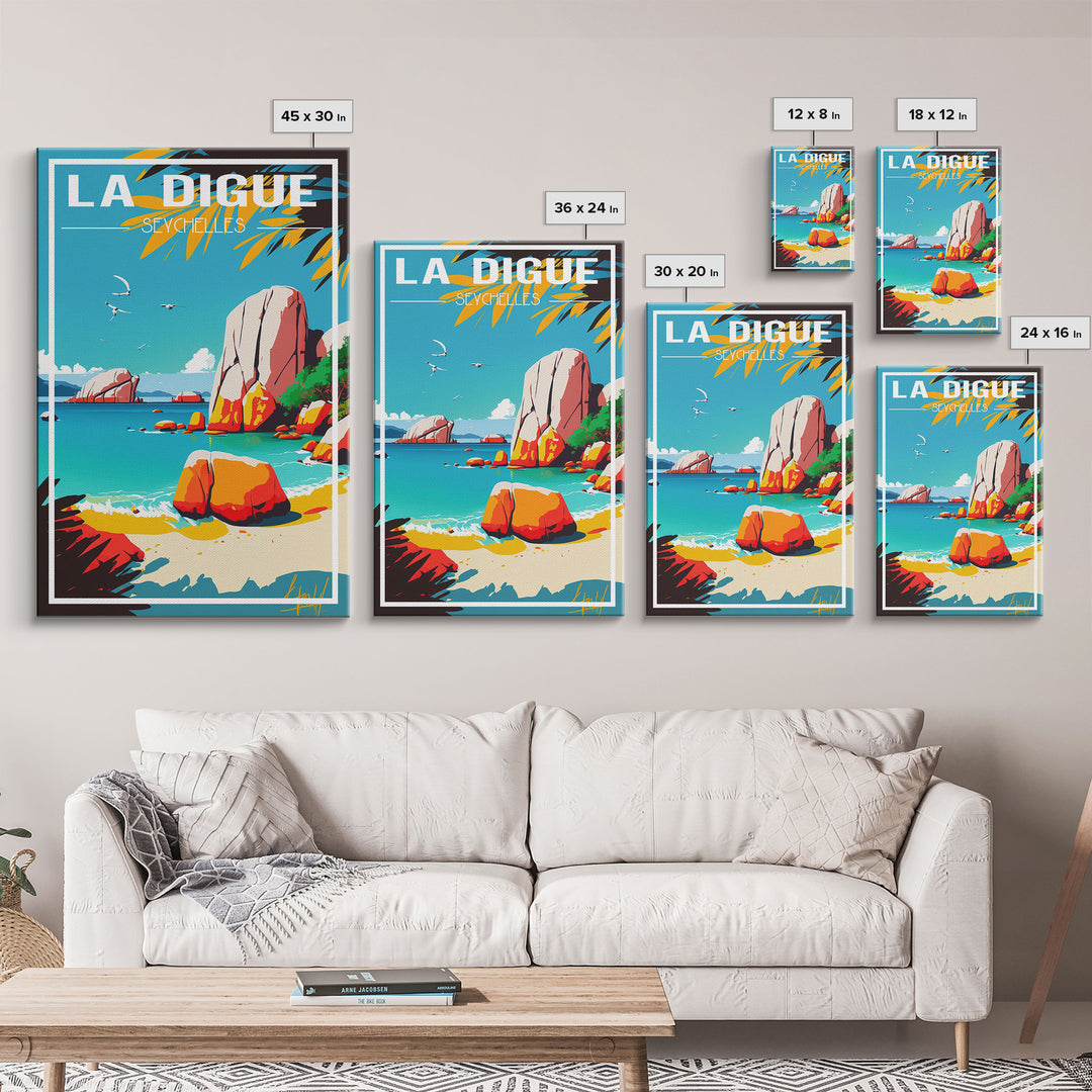 La Digue Wall Art, Seychelles Wall Poster, Indian Ocean, Island, Travel Wall Print, Travel Poster, Travel Wall Art, Canvas Wall Print