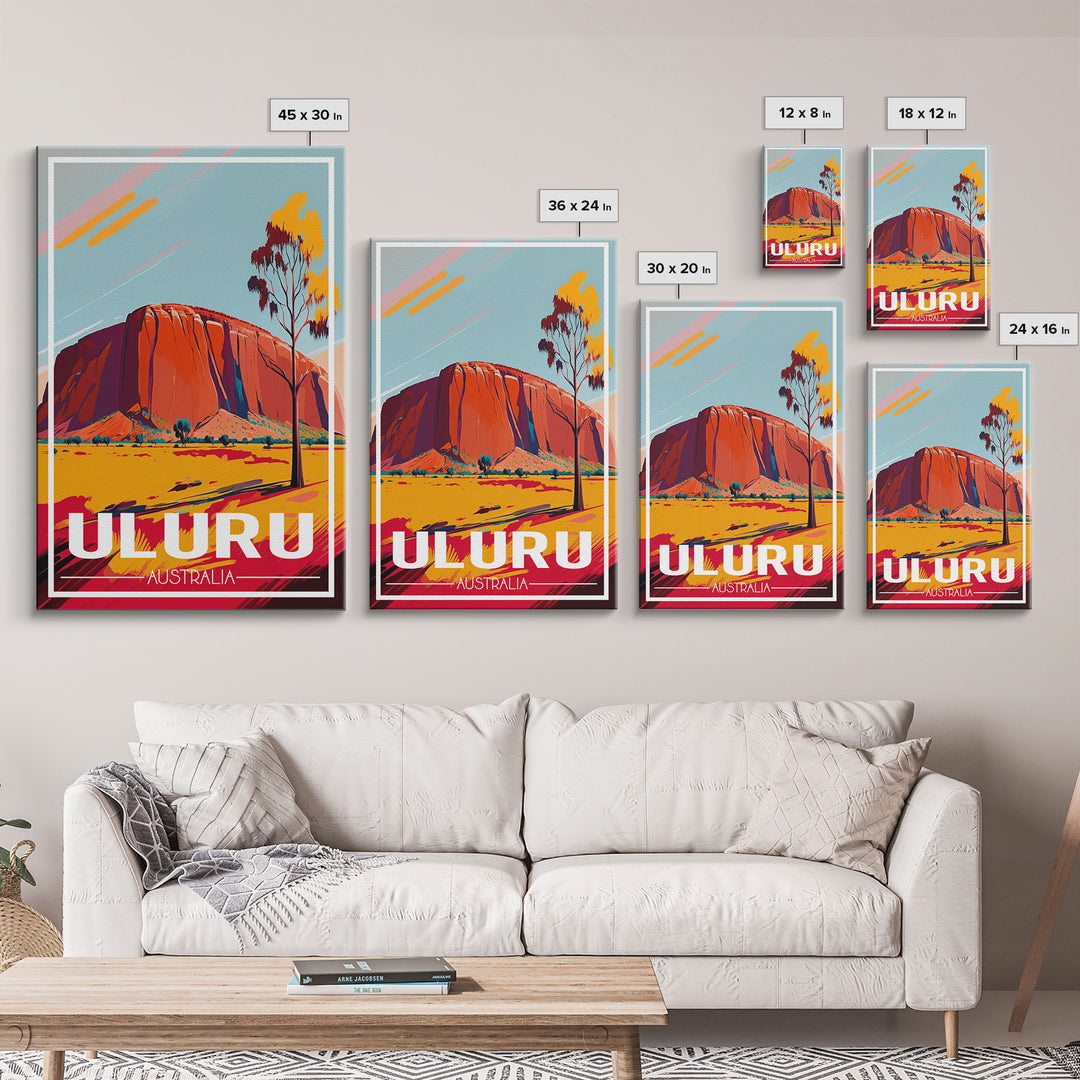 Uluru Wall Art, Red Centre, Australia Poster, Australia Wall Print, Travel Wall Print, Travel Poster, Travel Wall Art, Canvas Wall Print