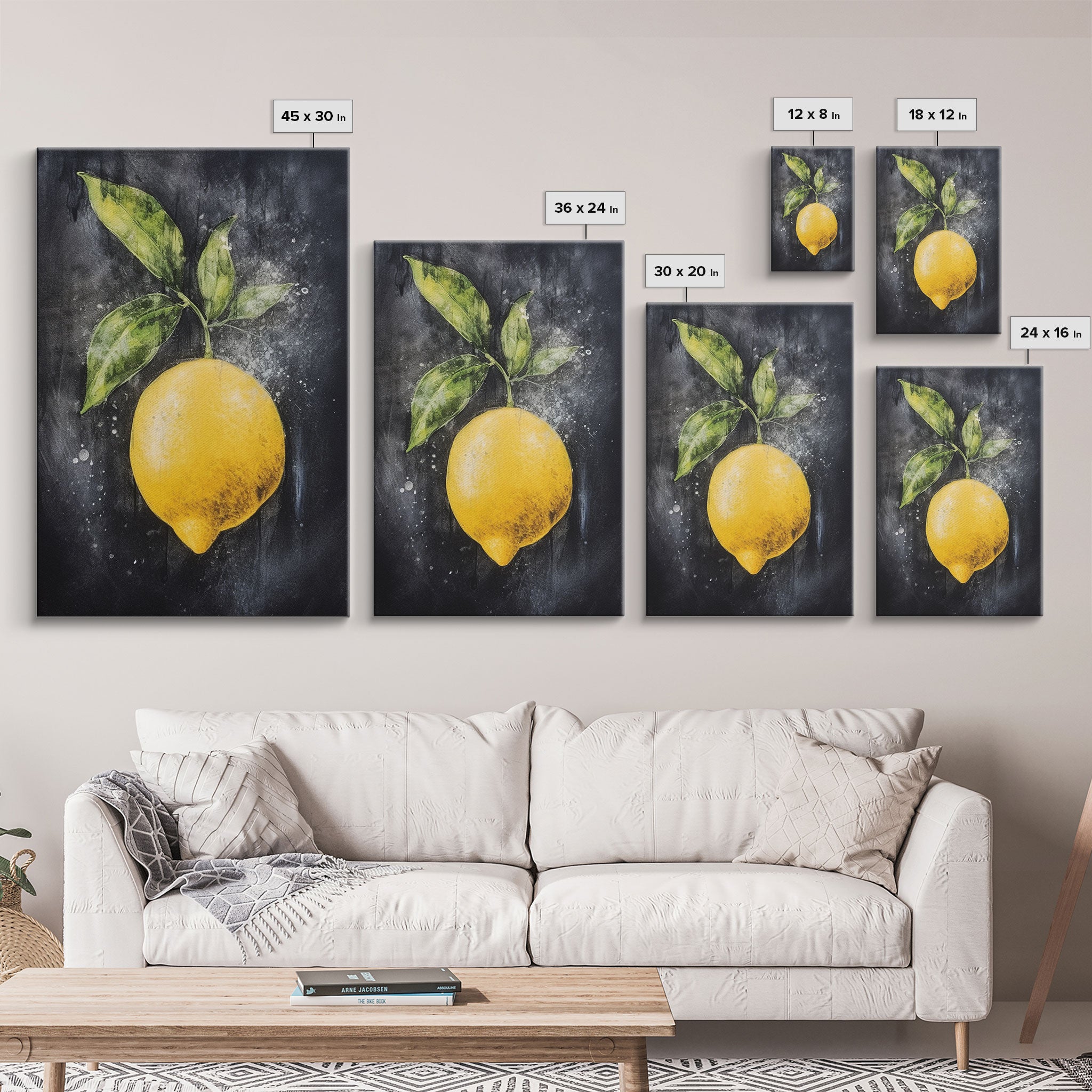 LEMON Art Canvas Print - Unframed Oil Print - Print Still Life Original - Small Still Life Painting Print-  Lemon Art Print - Fruit Art