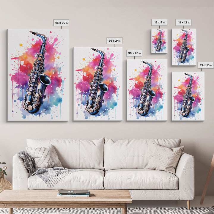 Alto Clarinet Wall Art, Musician Gift, Framed Canvas Print, Clarinet Print, Musical Instrument Art, Gift For Musician, Graffiti Music Art