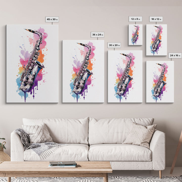 Saxophone Graffiti Wall Art, Saxophone Gifts, Cool Musical Wall Art, Unique Gift, Gift For Musician, Musical Art