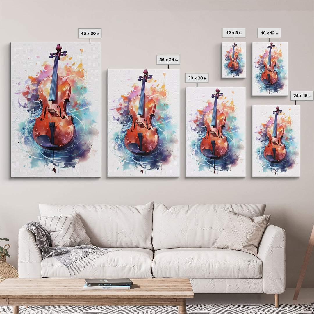 Galaxy Cello Gift, Banjo Wall Art Canvas Print, Stringed Instruments, Cello Art, Banjo Poster Print, Cello Gifts, Musical Art