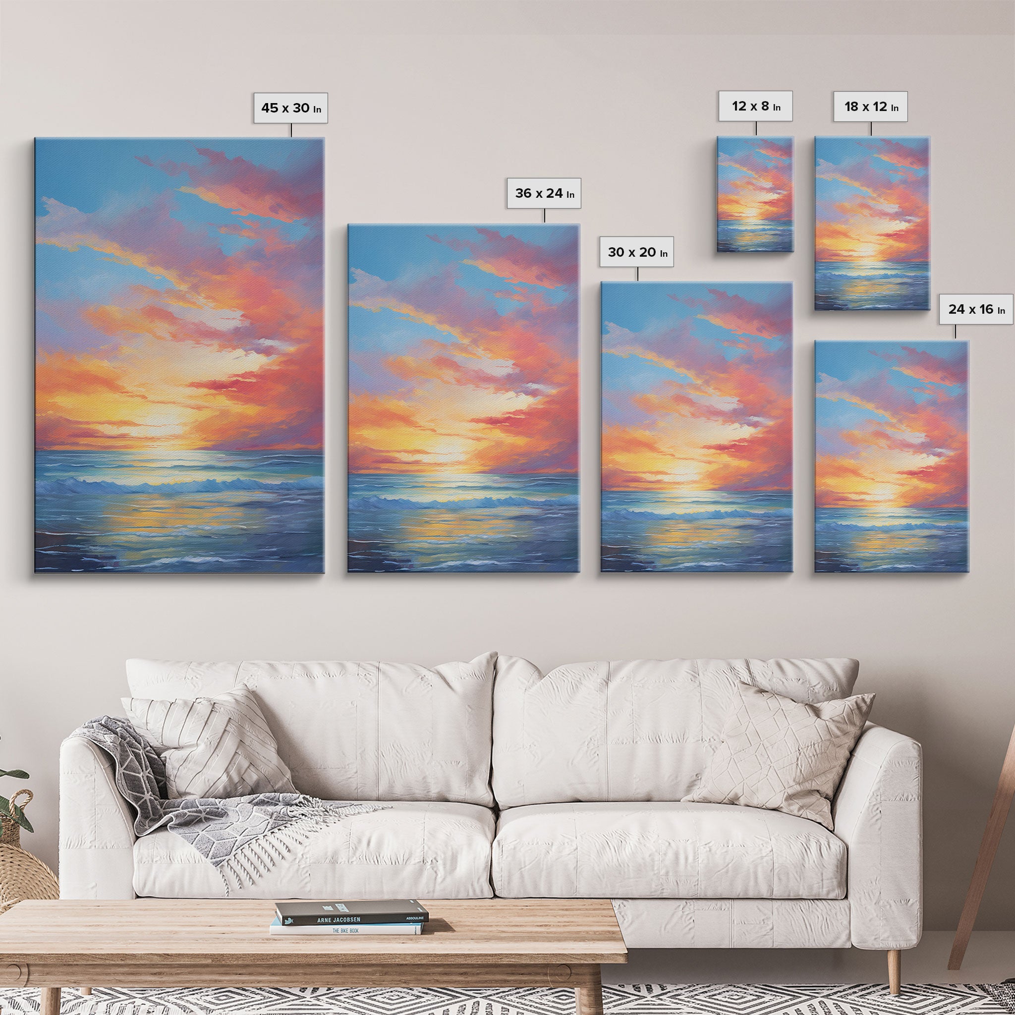 Ocean Wall Art, Seascape Print, Sunset Wall Print, Canvas Print, Wall Art, Vertical Art, Gift For The Home, Beach House Wall Decor, Office