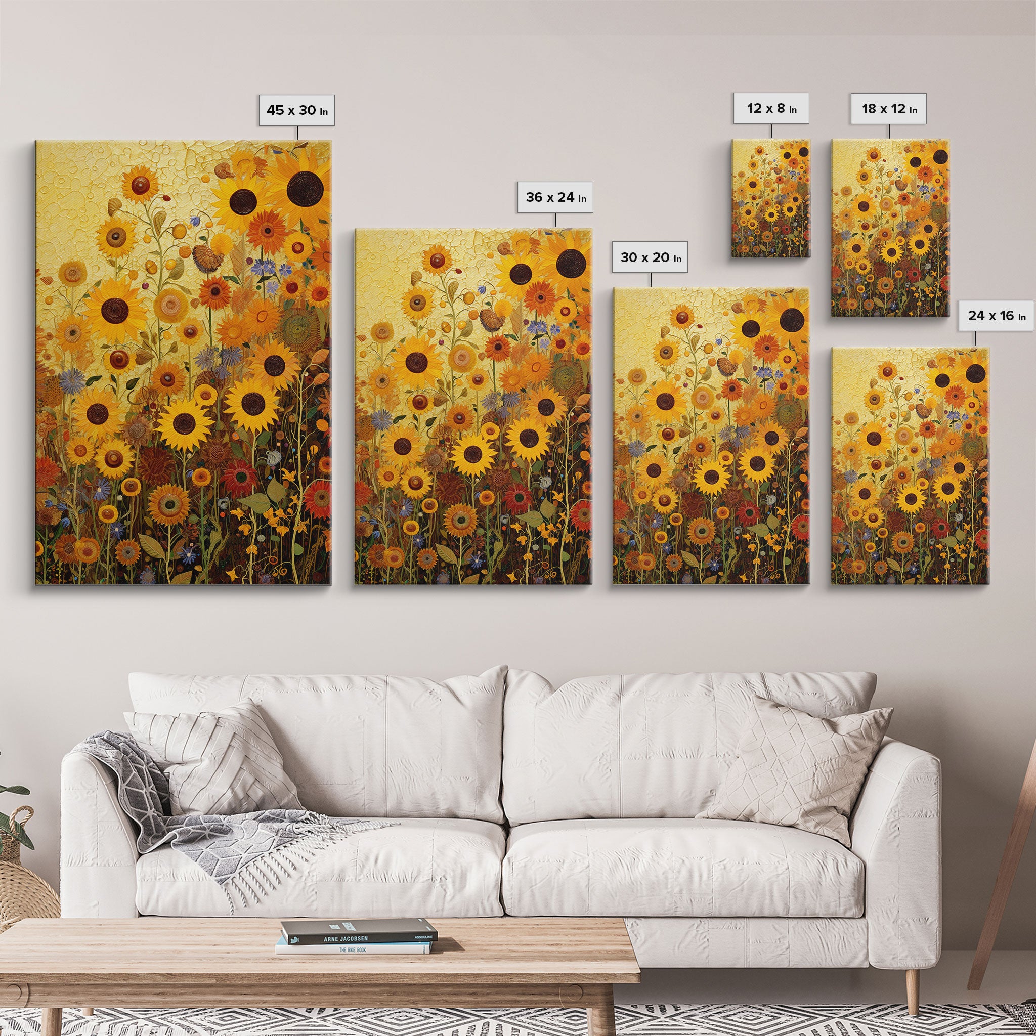 Sunflowers Wall Art, Flower Wall Print, Yellow Flowers, Nature Print, Wildflowers Art, Canvas Print, Wall Art, Vertical Art, Southern Decor