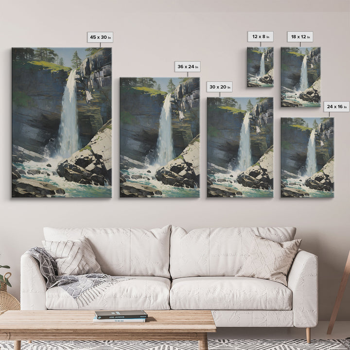 Waterfalls Wall Art, Nature Art Print, Landscape Print, Canvas Print, Wall Art, Vertical Print, Travel Print, Teacher Gift, Farmhouse Art