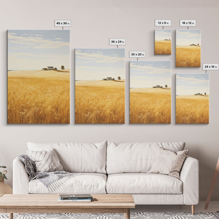 Wheat Field Wall Art, Farm Print, Countryside Wall Print, Canvas Print, Wall Art, Vertical Print, Country Home Decor, Family Gift, RV Decor