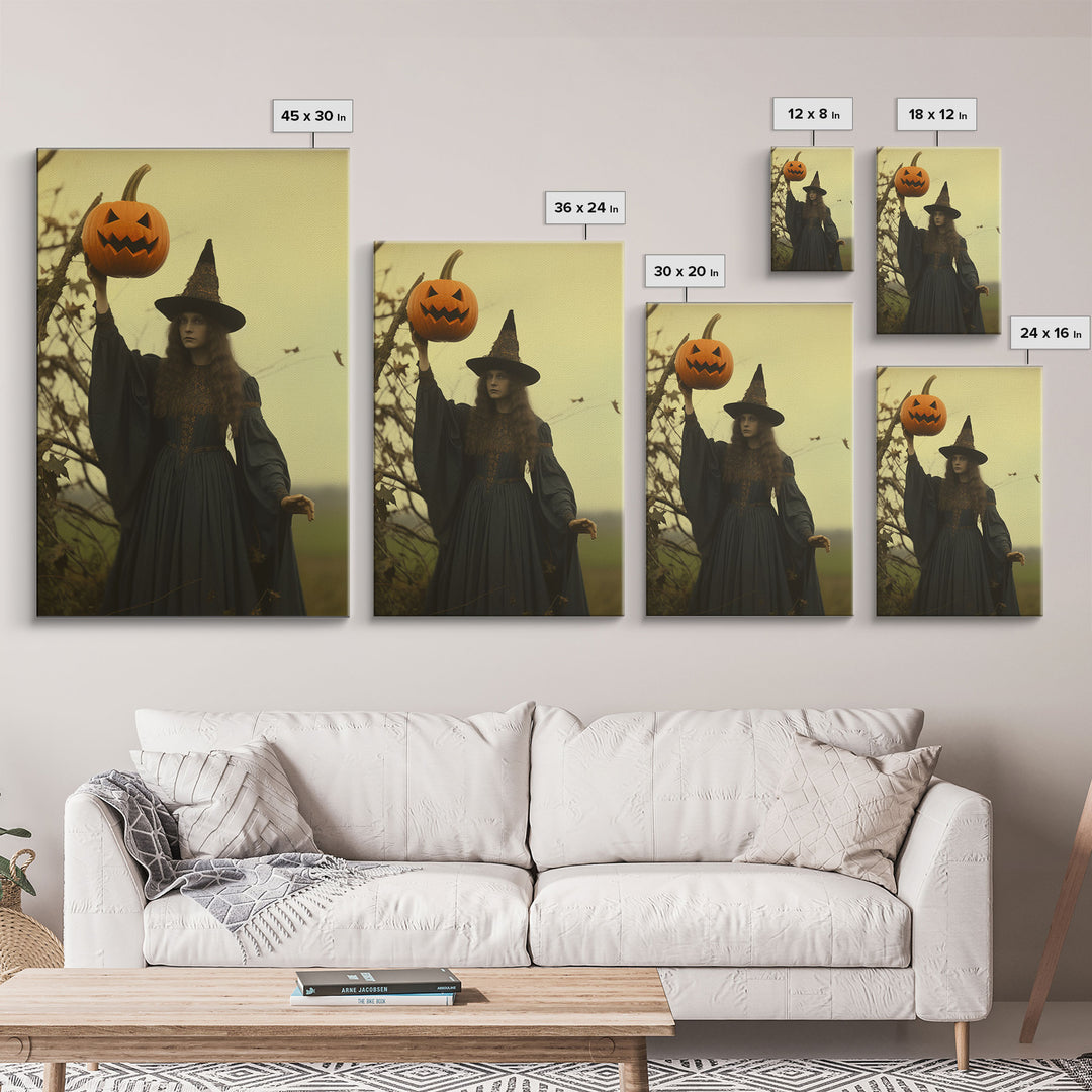 Witch Art Print, Occult Art, Dark Wall Art, Dark Fantasy, Witch Halloween, Canvas Print, Wall Art, Vertical Print, Home Decor, Wall Decor