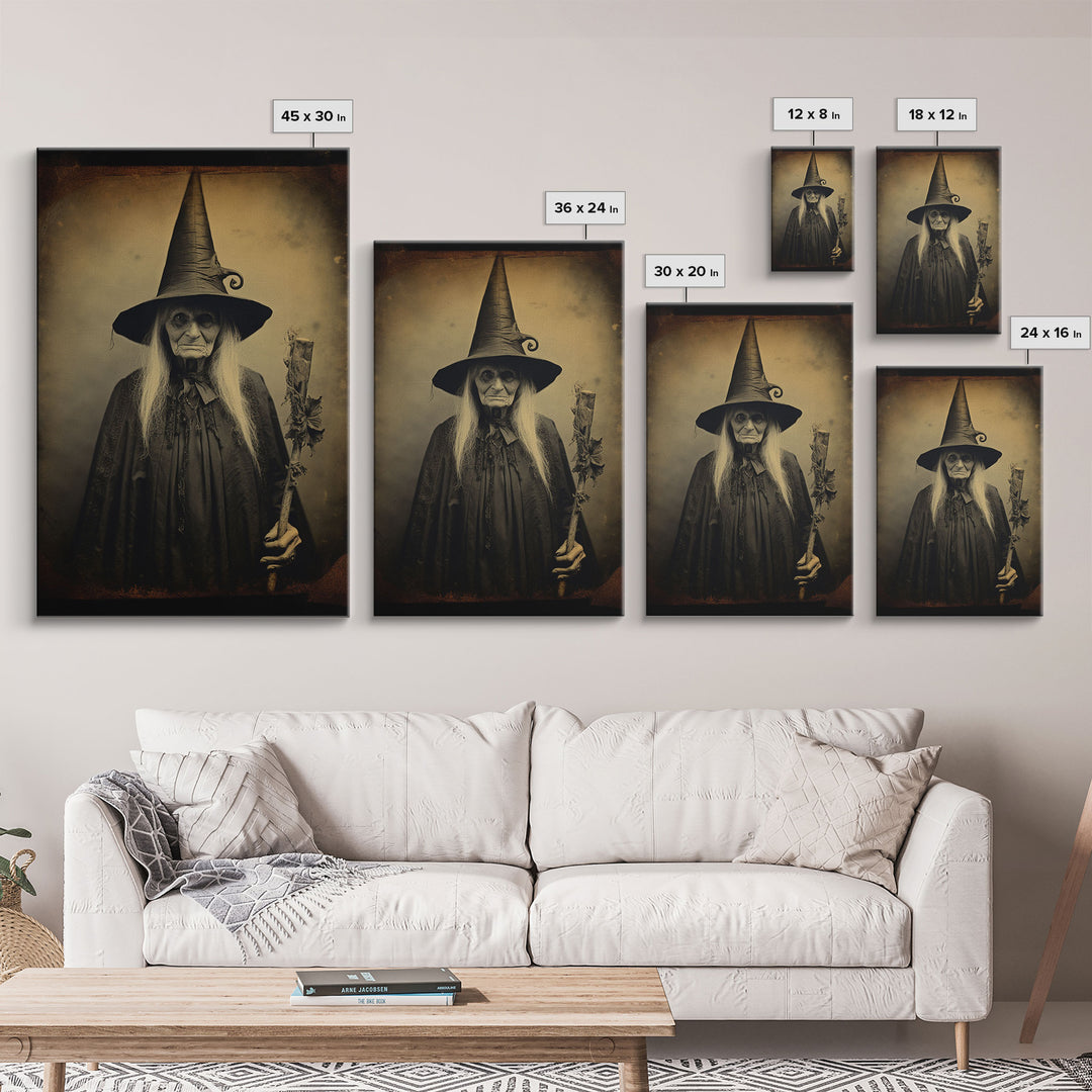 Witch Halloween, Scary Wall Art, Witch Art Print, Dark Art Print, Occult Art, Canvas Print, Wall Art, Vertical Print, Home Decor, Wall Decor