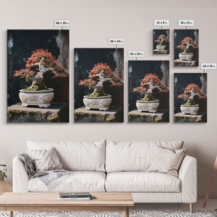 Bonsai Wall Art, Japanese Wall Print,  Asian Art, Canvas Print, Wall Art, Vertical Print, Travel Print, Client Gift, College Dorm Decor