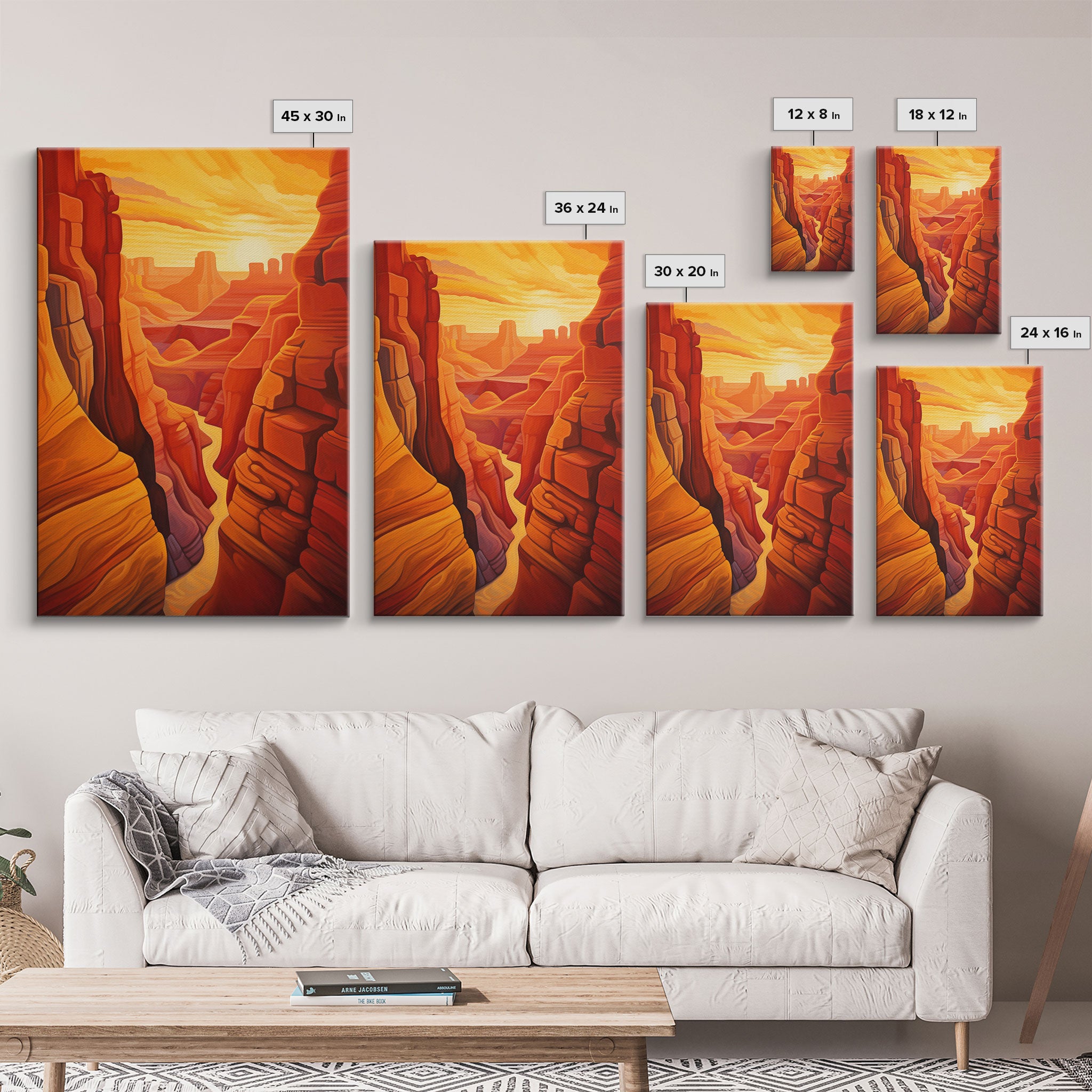 Canyon Wall Art, Sunset Wall Print, Landscape Print, Canvas Print, Wall Art, Vertical Art, Friendship Gift, Above Bed Art, Camper Wall Decor