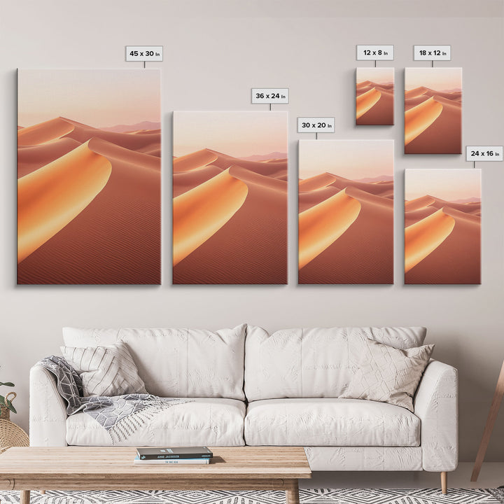 Sand Dunes Art Print, Desert Ladscape, Desert Art, Canvas Print, Wall Art, Vertical Art, Above Bed Decor, Modern Office Art, Gift For Boss