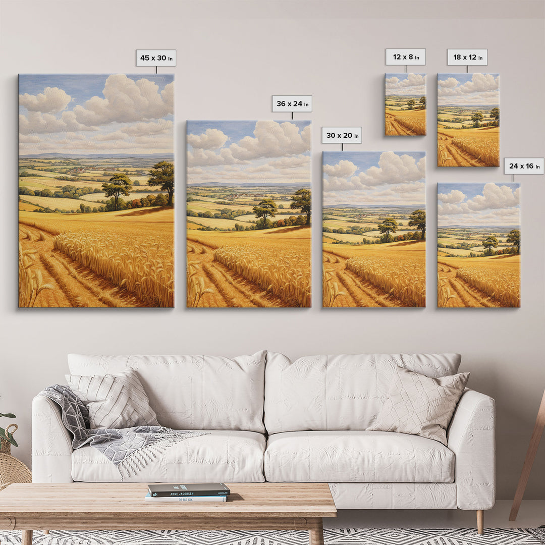 Wheat Field Print, Countryside Wall Art, Farm Wall Art, Canvas Print, Wall Art, Vertical Art, Farmhouse Wall Decor, Bedroom Prints, RV Decor