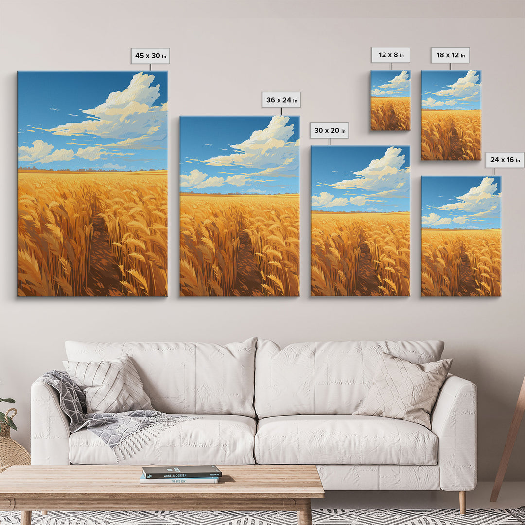 Farm Wall Print, Wheat Feld Wall Art. Countryside Art, Canvas Print, Wall Art, Vertical Art, Couple Gift, Ranch Wall Art, Bedroom Prints