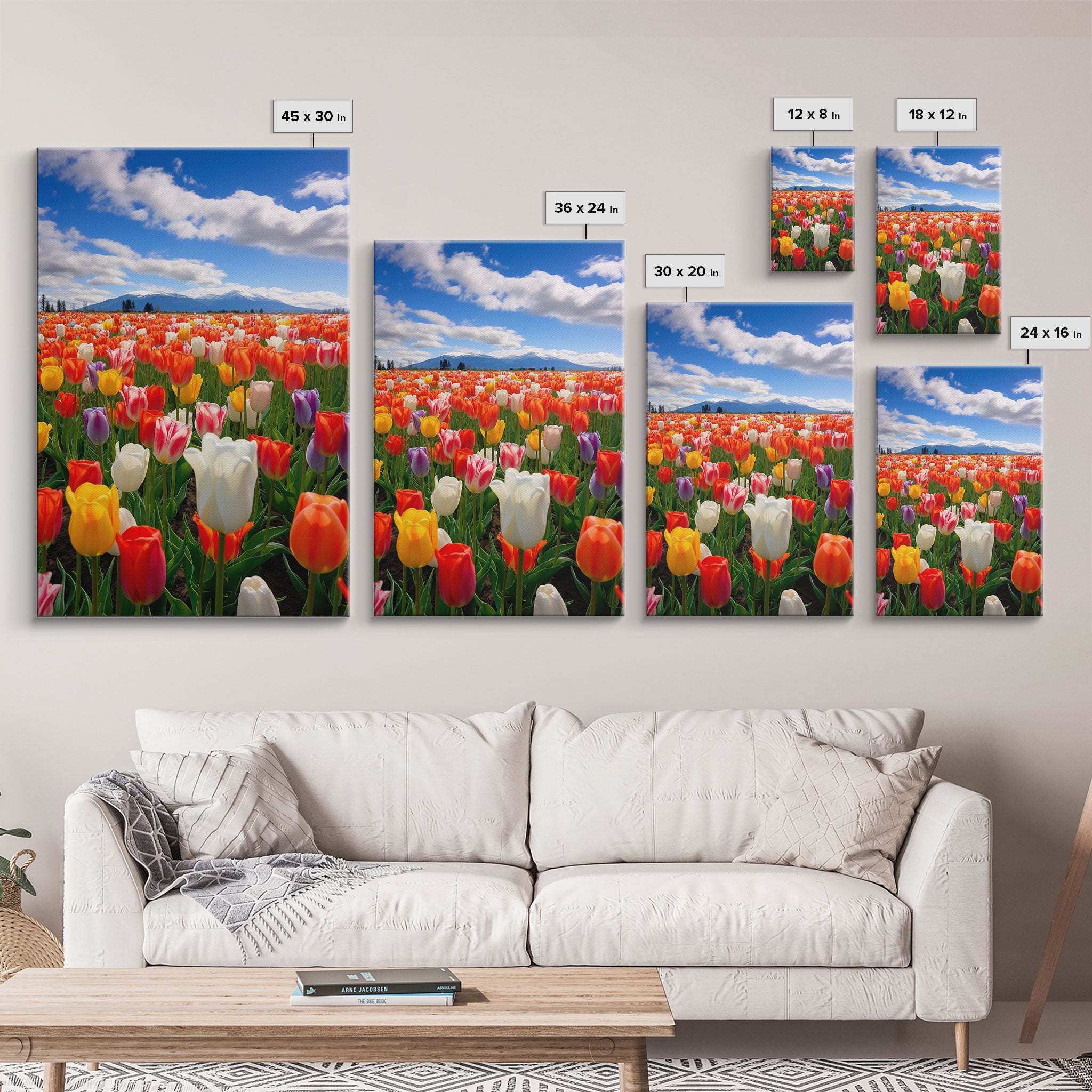 Tulips Wall Print, Flower Art Print, Vibrant Wall Art, Canvas Print, Wall Art, Vertical Art, Teacher Gift, Above Bed Decor, Office Prints