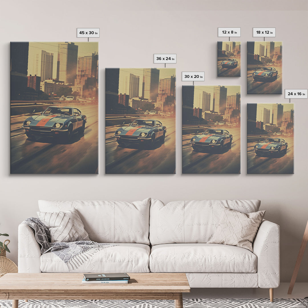 Car Wall Art, Classic Car Wall Art, Canvas Print, Wall Hanging, Portrait Art, Car Lover Gift, Man Cave Art, Living Room Print, Bookshelf Art