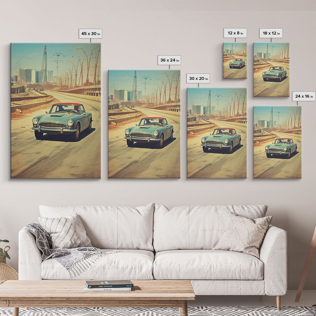 Classic Car Wall Art, Canvas Print, Wall Hanging, Portrait Art, Car Lover Gift, Sports Car Wall Art, Appreciation Gift, Apartment Wall Decor