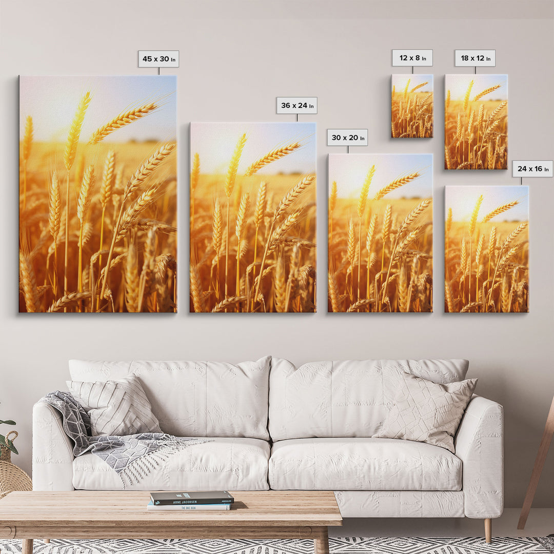 Wheat Field Print, Nature Wall Art, Canvas Print, Wall Hanging, Portrait Art, Farmhouse Wall Decor, Country Wall Art, Kitchen Prints