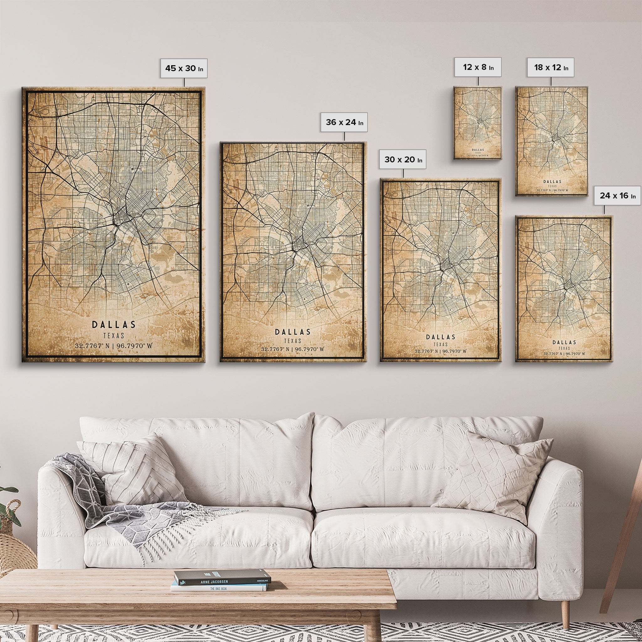 Dallas Map Canvas Print, Texas Map Print, Texas Wall Art, Dallas Map Poster, US, USA Maps, Dallas Maps, Map Gifts, Large Framed Map Print