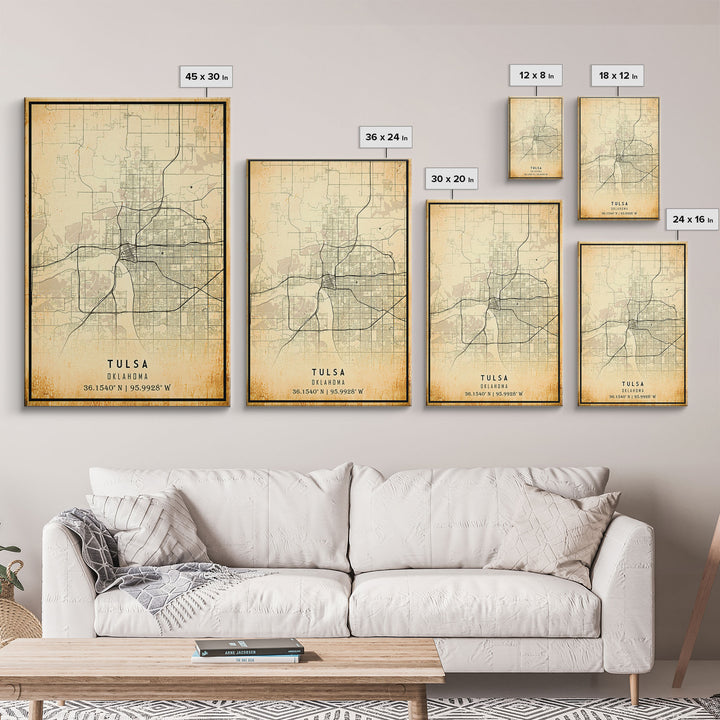 Tulsa Map Art - Oklahoma - Custom Tulsa City Streets Map Print -  University of Tulsa - Home Office Decor Tulsa Map Decor Oklahoma Wall Art