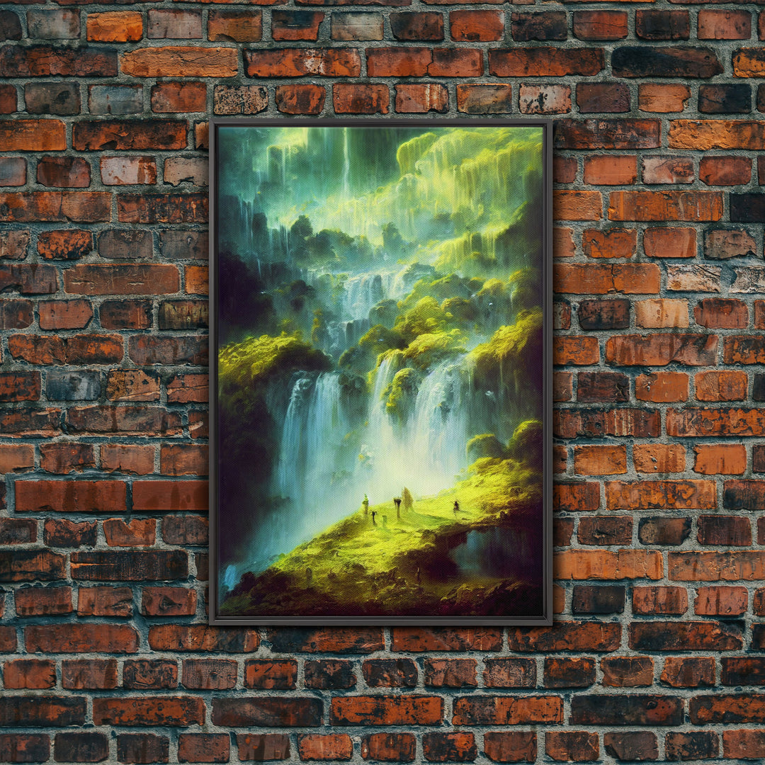 High Fantasy RPG concept art, Fantasy Landscape, Framed Canvas Print, Ready To Hang Framed Wall Art, Living Room Wall Decor