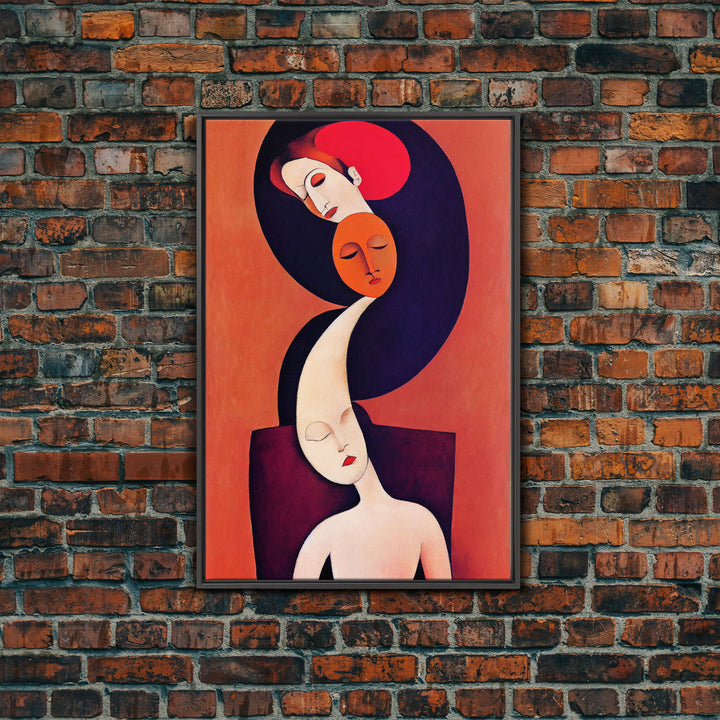 Dreaming Of You Cubism Woman Faces Abstract Fine Art Print, Wall Art Print, Wall Poster