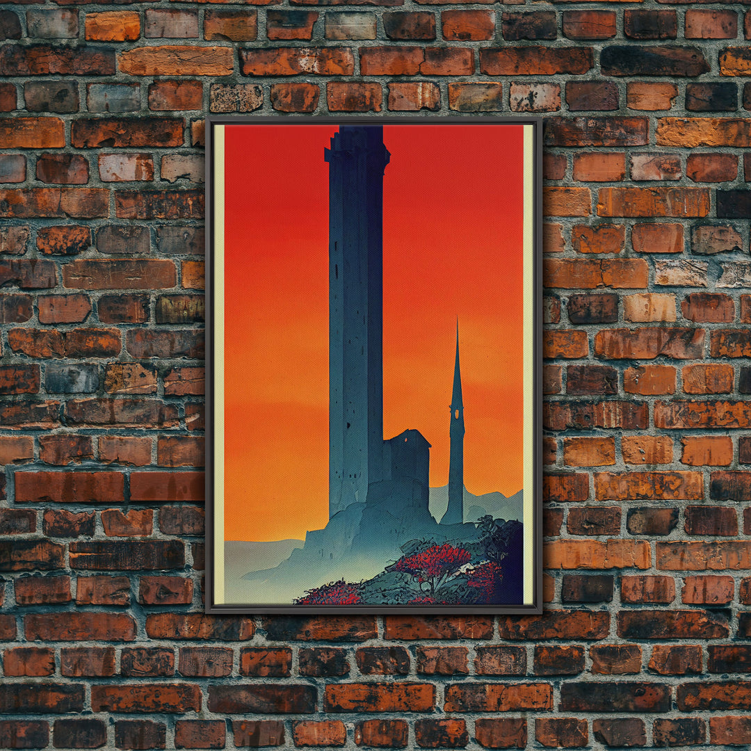 The Dark Tower, Fantasy RPG Concept Art, Wall art, framed canvas print, framed painting