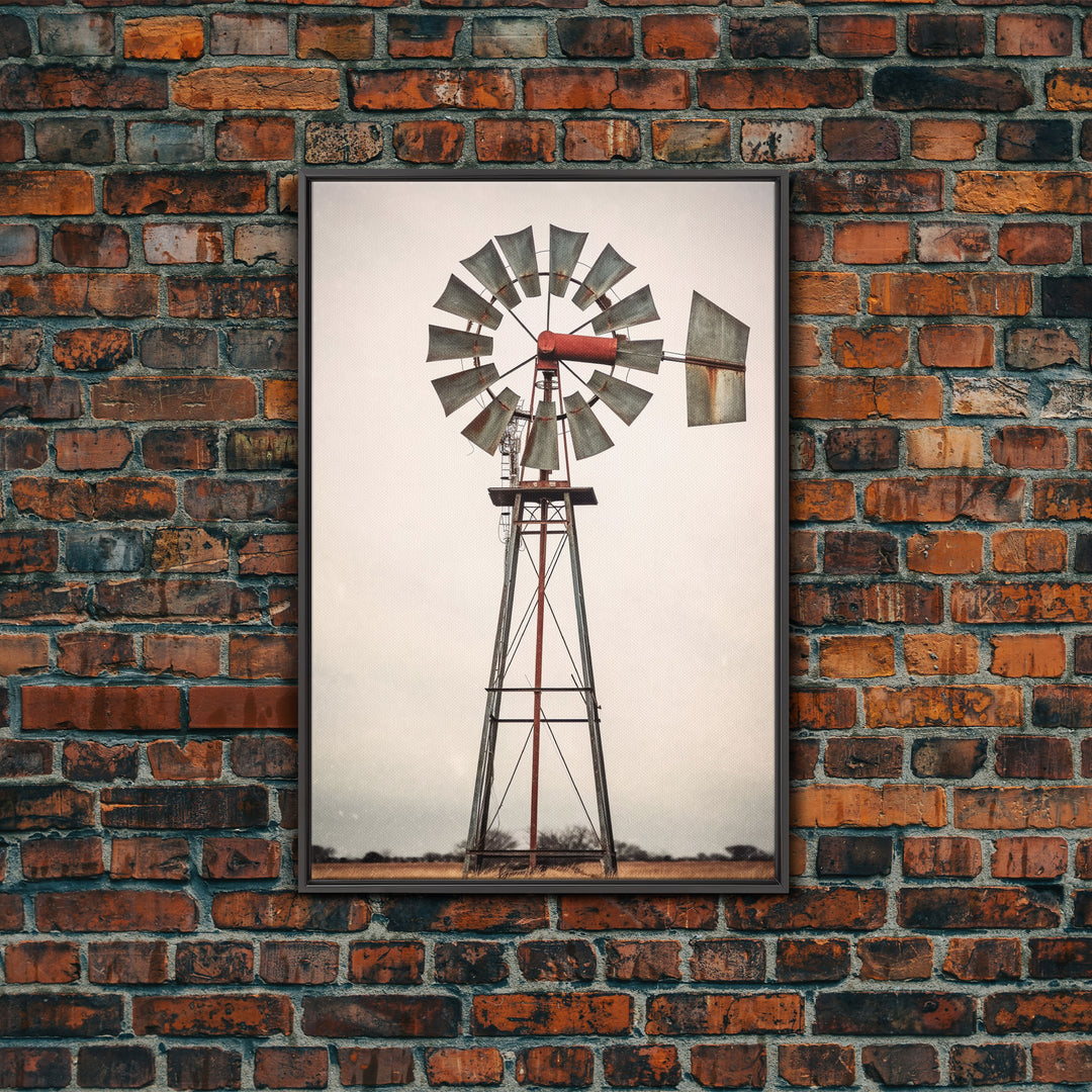 Rustic Farmhouse Home Decor, Windmill Photography Photo Print Art, Rustic Industrial Farmhouse Wall Art Picture, Country Landscape Picture