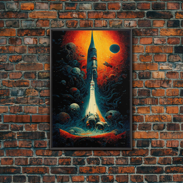 Cosmic Horror Space Exploration Poster Canvas Print, Scifi Wall Art, ready to hang wall art