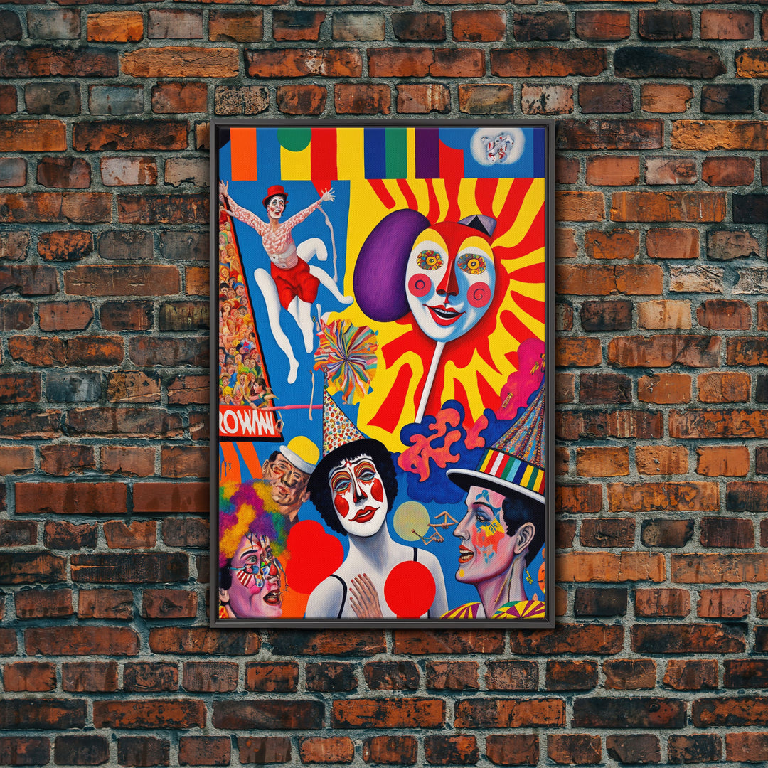 Fictional Circus Poster Art Canvas Print, Framed Canvas Art, Creepy Circus Art