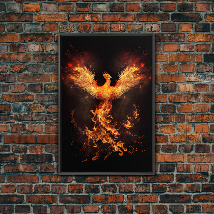 The Phoenix, Symbol of Renewal, Rebirth, Framed Canvas Art, Canvas Print, Canvas  Wall Art, Strength, Transformation and Renewal