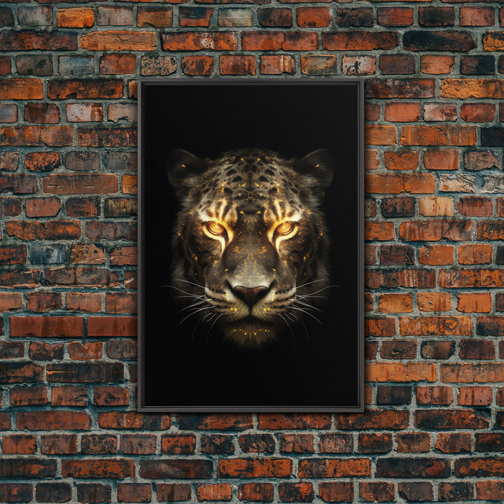 Fire Eyed Tiger Portrait Art Print, Framed Wall Art, Canvas Print, Big Cat Art, Tiger Painting, Cosmic Tiger Print