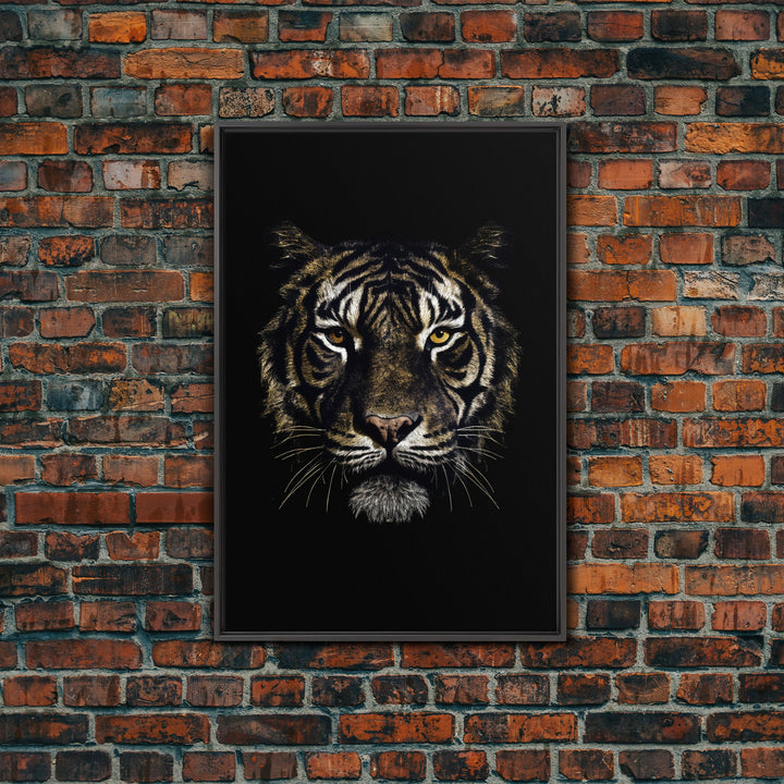 Beautiful Tiger Portrait Art Print, Framed Wall Art, Canvas Print, Big Cat Art, Tiger Painting