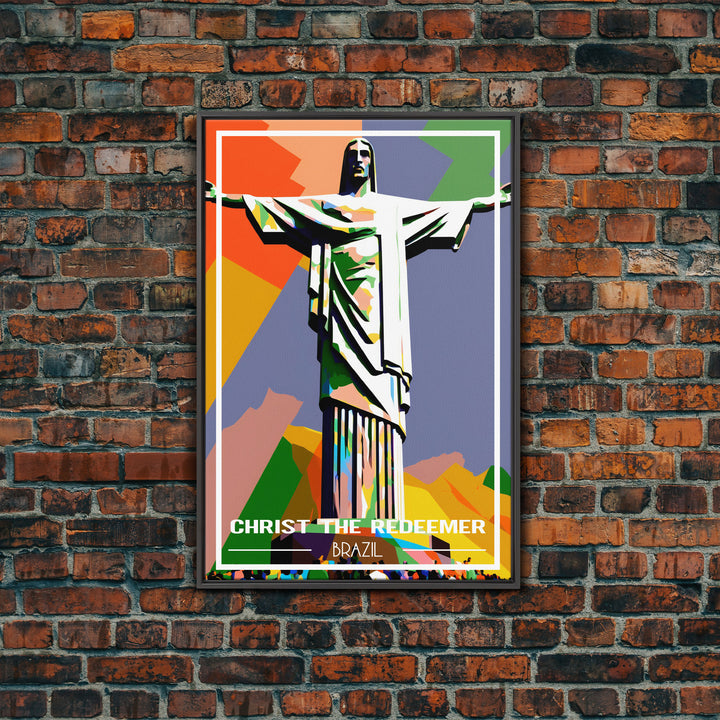 Brazil Travel Poster, Christ The Redeemer, Rio de Janeiro Wall Art, Travel Wall Print, Travel Poster, Travel Wall Art, Canvas Wall Print