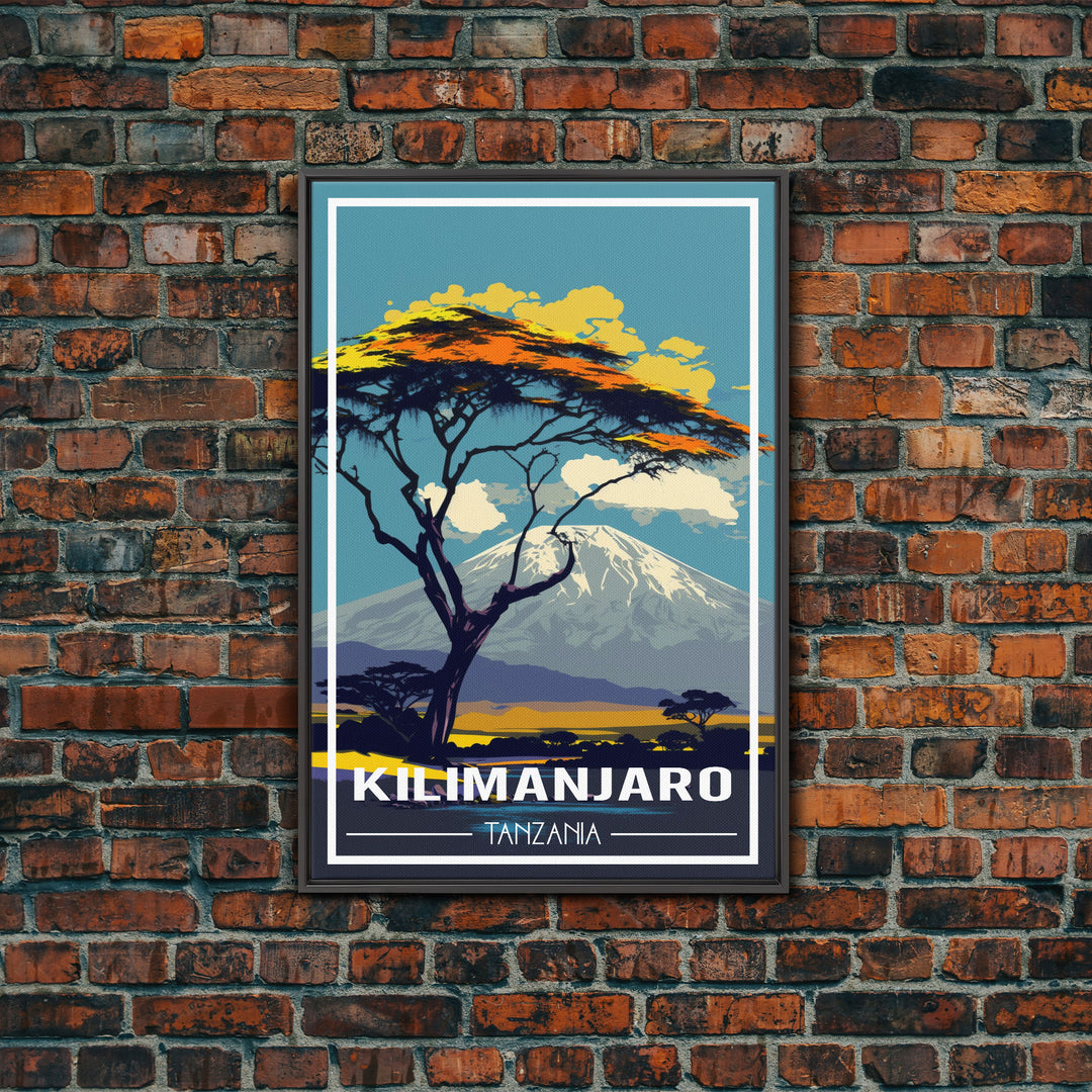 Mount Kilimanjaro Wall Art, African Poster, Tanzania Wall Art, Travel Wall Print, Travel Poster, Travel Wall Art, Canvas Wall Print