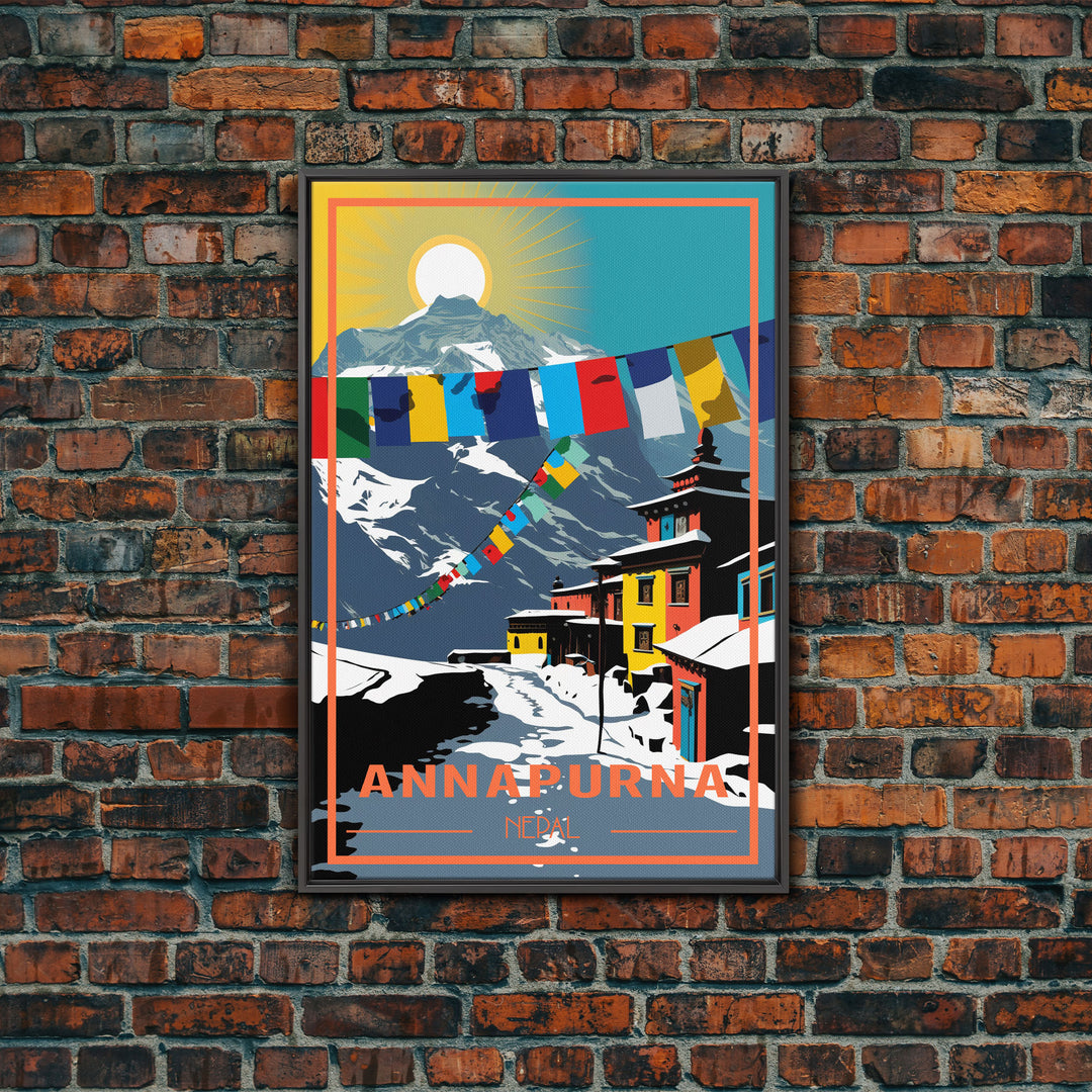 Nepal Poster, Annapurna Wall Art, Asian Art Print, Travel Wall Print, Travel Poster, Travel Artwork, Travel Wall Art, Canvas Wall Print