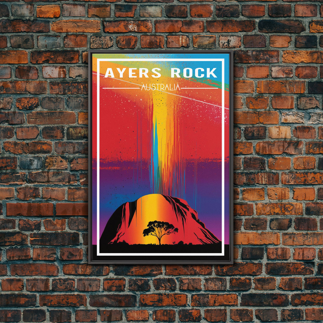 Australia Art, Ayers Rock, Australia, Colorful Art, Travel Wall Print, Travel Poster, Travel Artwork, Travel Wall Art, Canvas Wall Print